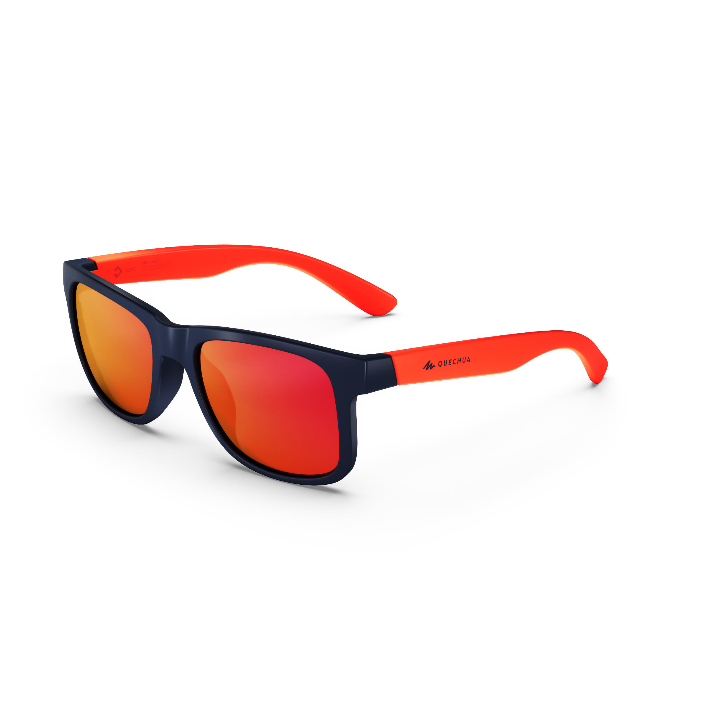 Kids Hiking Sunglasses MH T140 Orange Blood orange Navy blue