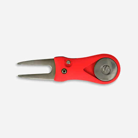 Golf automatic divot repair tool - INESIS red