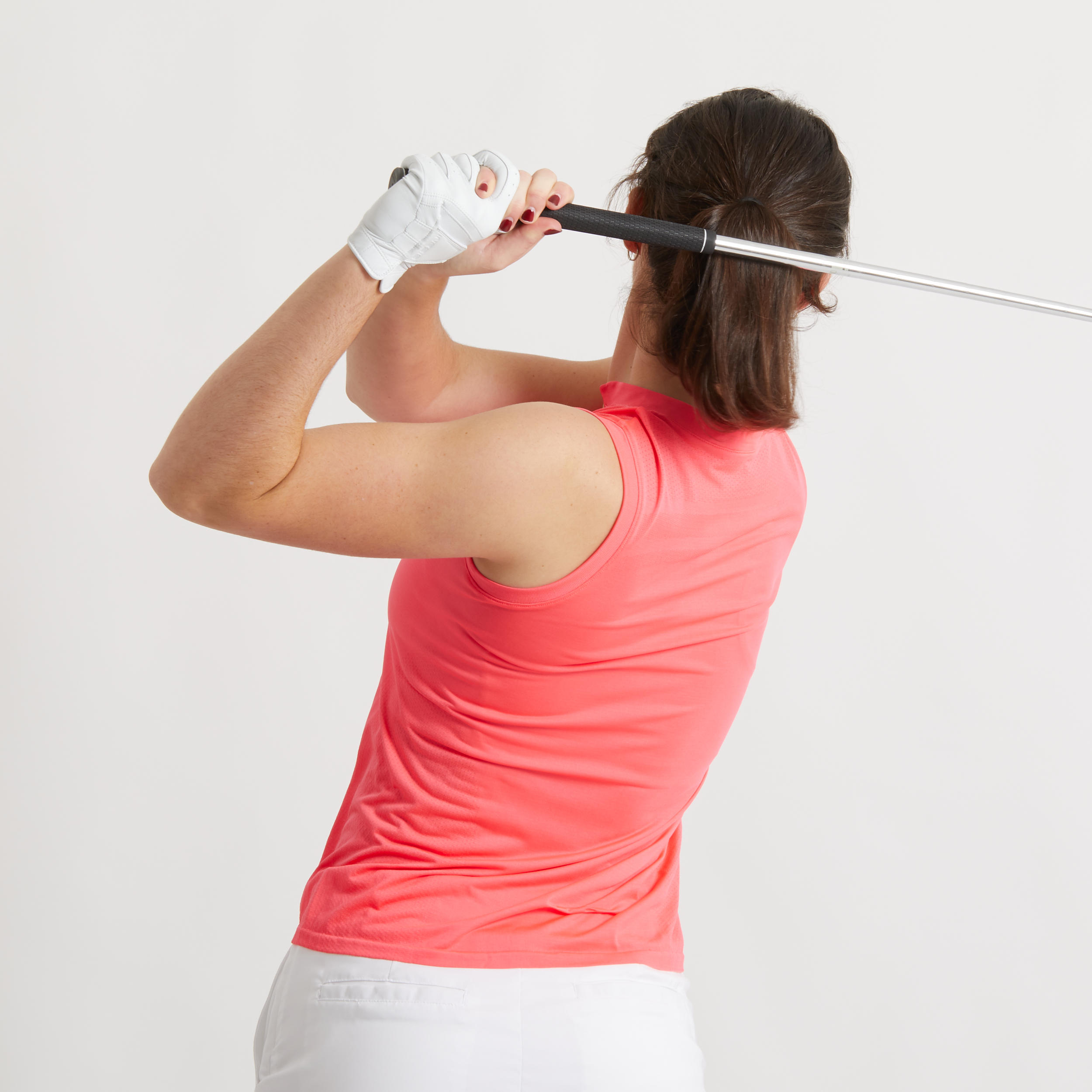 Women's Ultralight Sleeveless Golf Polo Shirt - Neon Coral 4/6