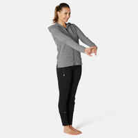 Women's Zip-Up Fitness Hoodie 500 - Grey