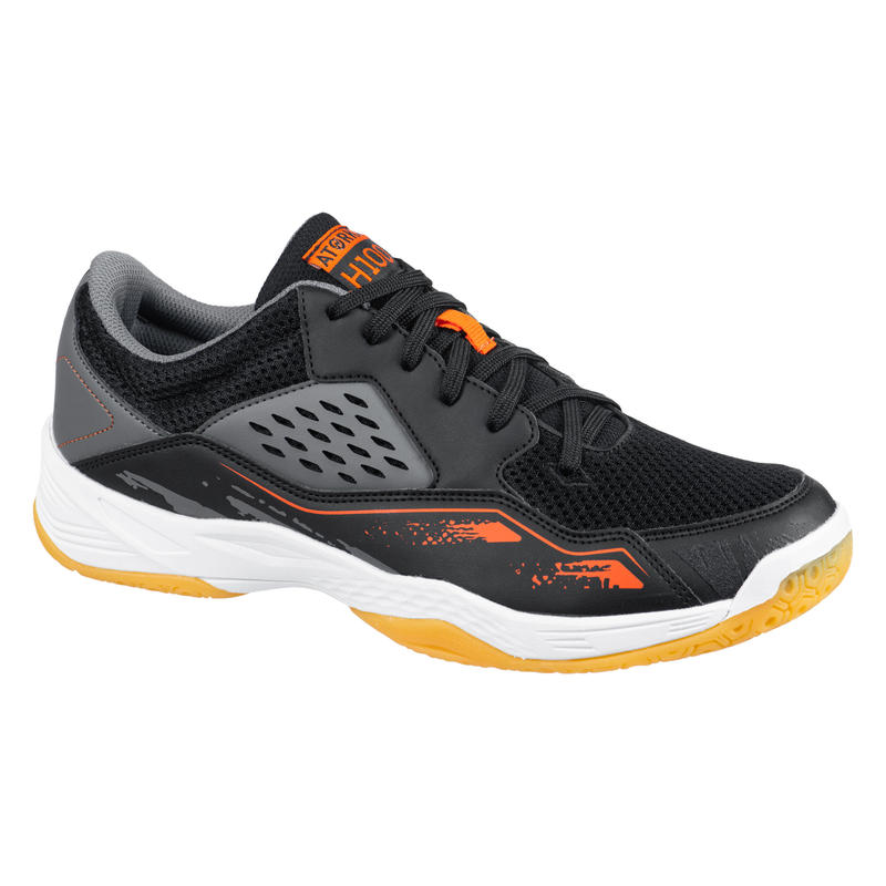 Men's Handball Shoes H100 Grey/Black/Orange Decathlon