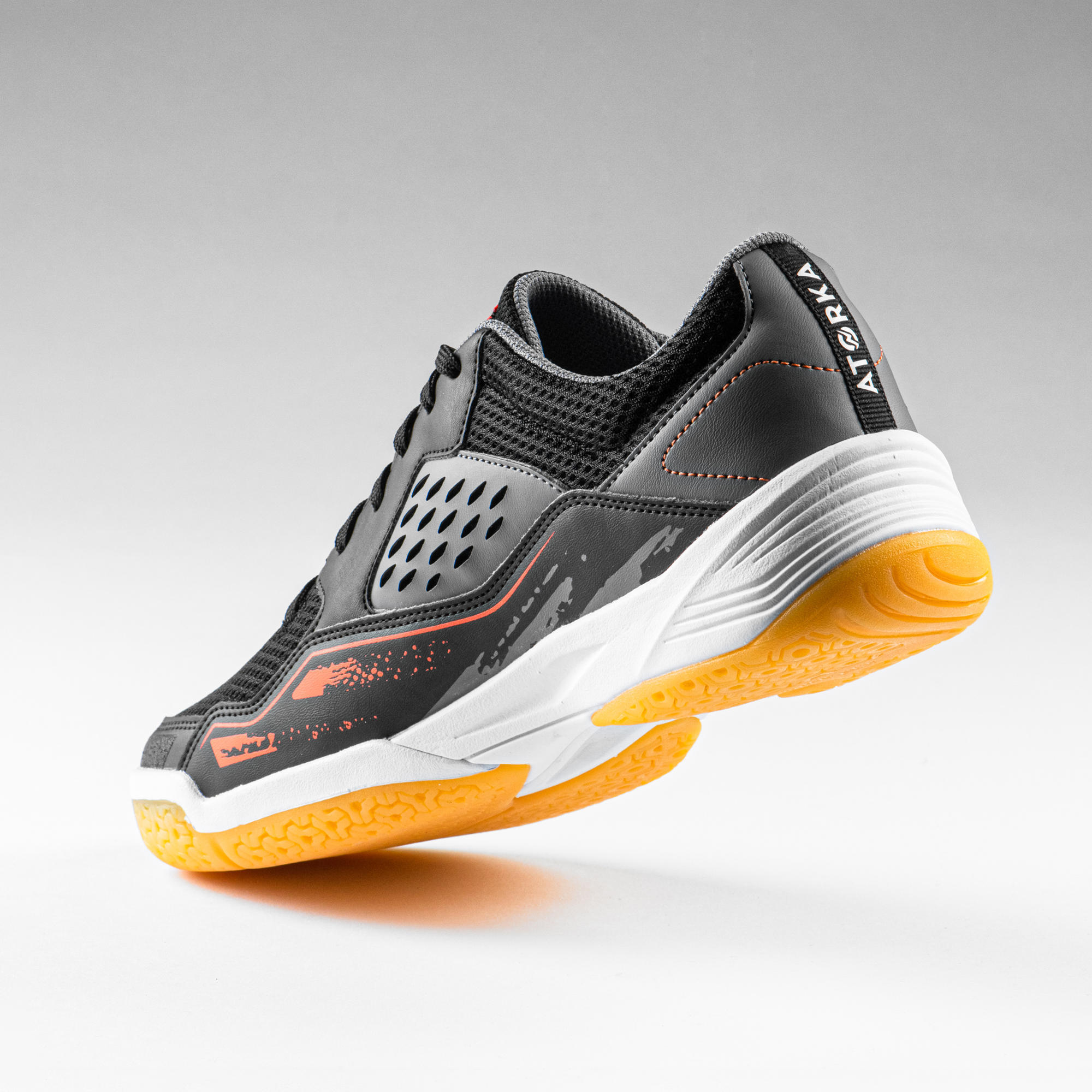 Chaussures de handball Homme H100 gris noir orange ATORKA