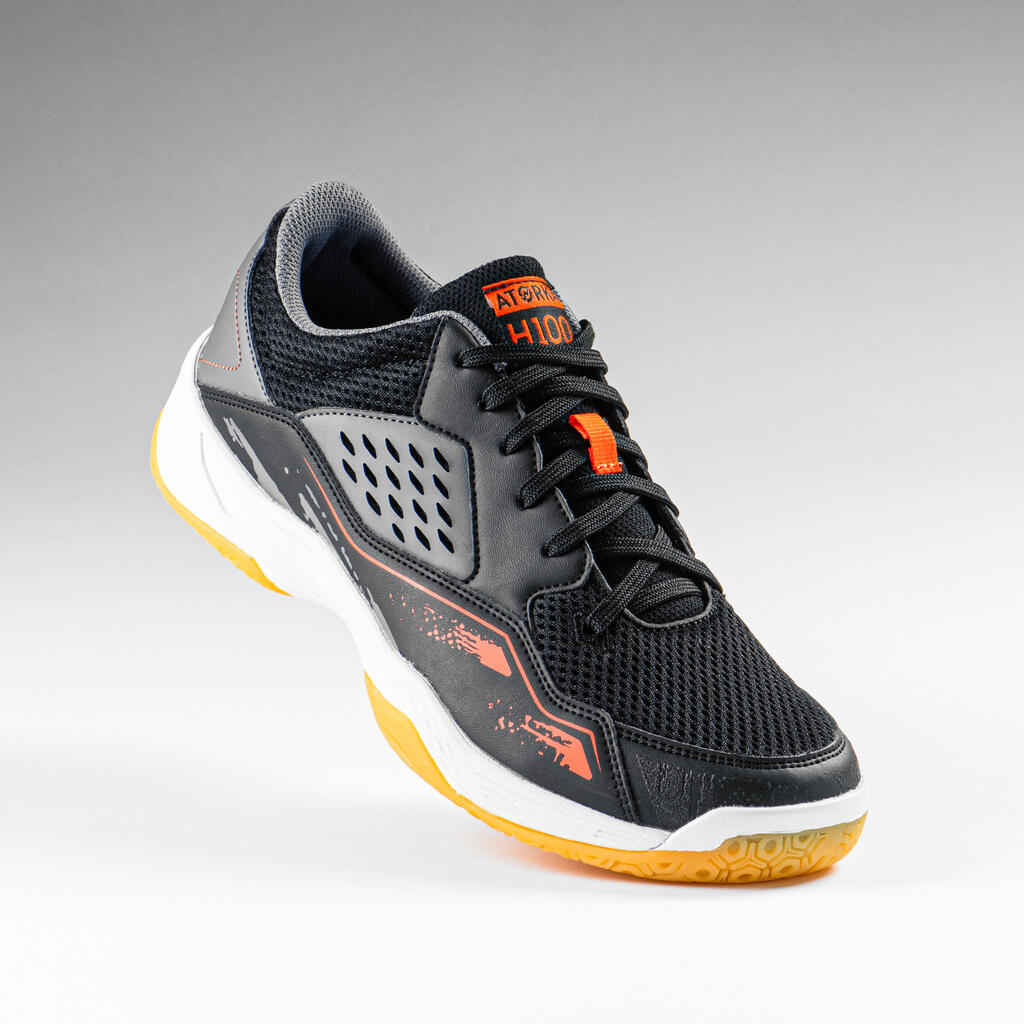 Men's Handball Shoes H100 - Grey/Black/Orange