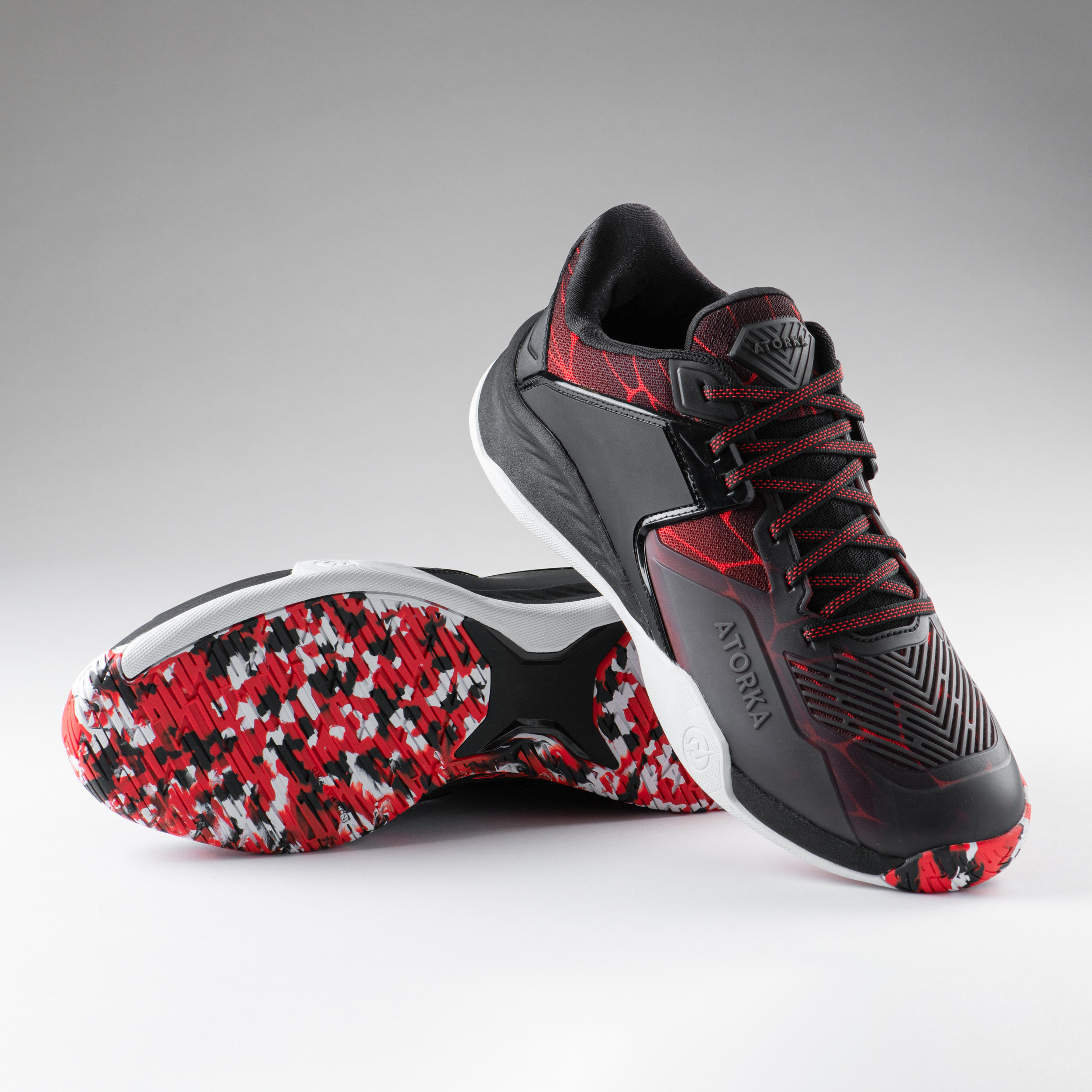 Men's Handball Shoes H900 Stronger - Black/Red 5/7