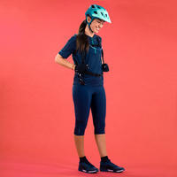 Women's Short-Sleeved Mountain Bike Jersey ST 500 - Navy