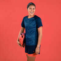 Women's Short-Sleeved Mountain Bike Jersey ST 100 - Navy Blue