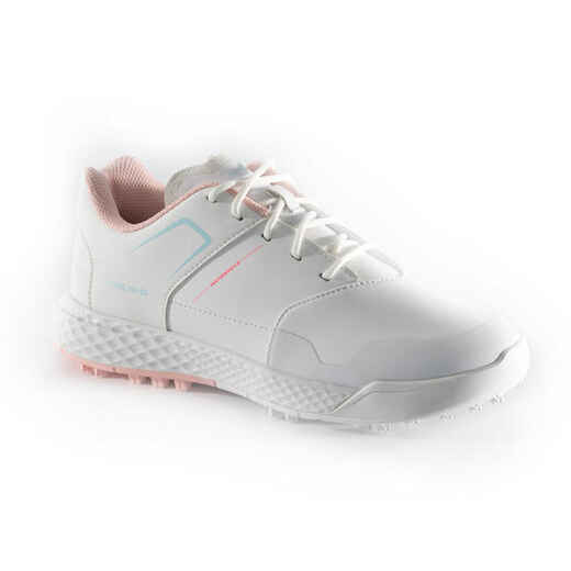 
      GIRL'S GOLF SHOES WATERPROOF GRIP - WHITE AND PINK
  