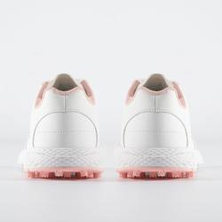 Zapatos golf impermeables Inesis Grip blanco rosa |