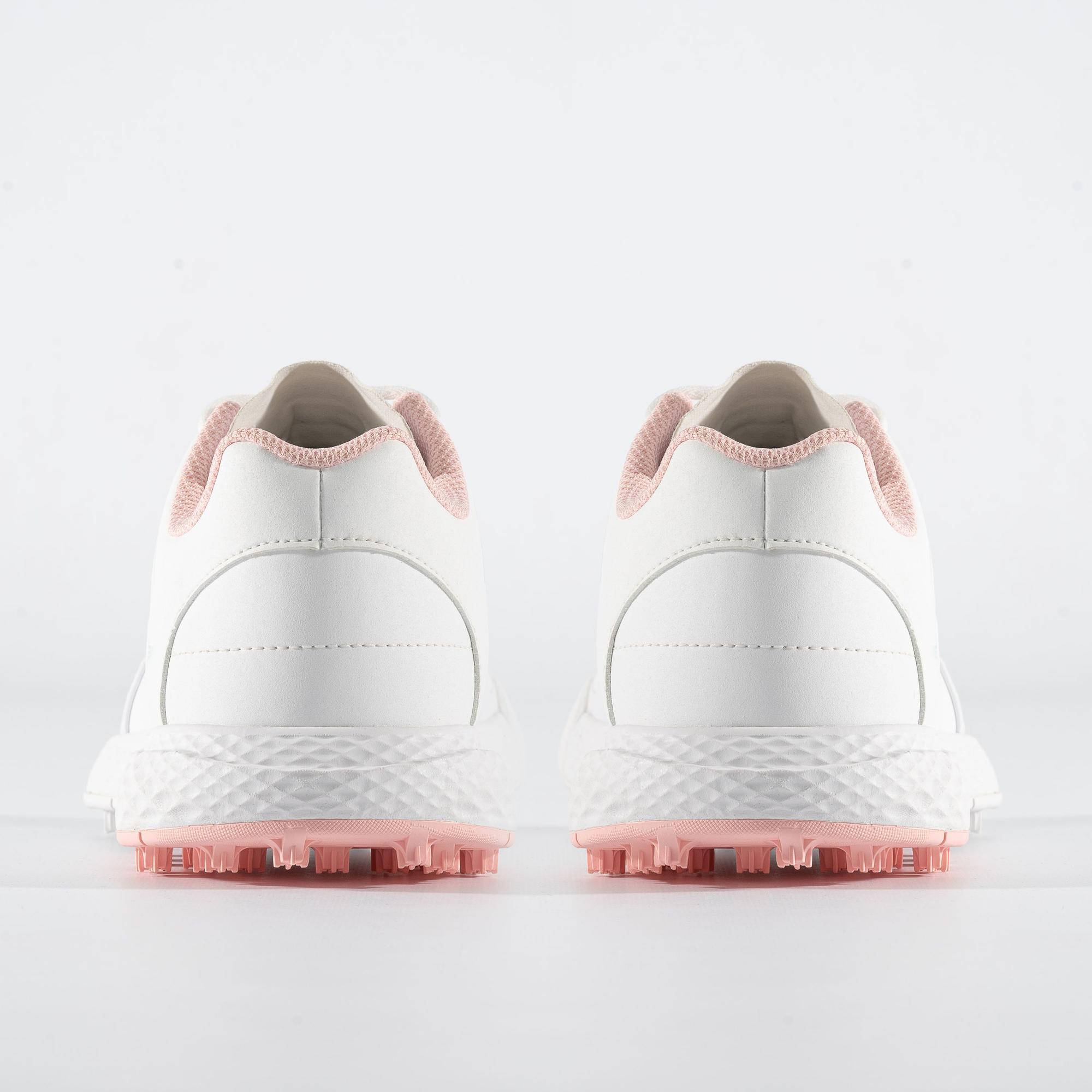 GIRLS' GRIP WATERPROOF GOLF SHOES - WHITE AND PINK