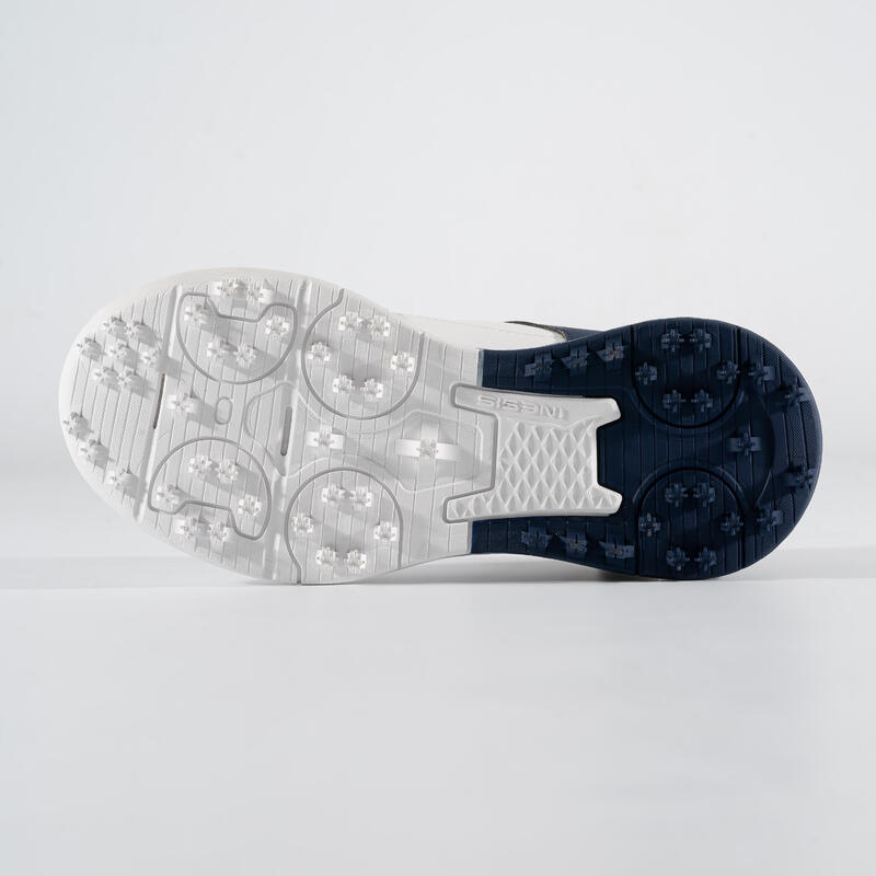 Zapatos de golf grip impermeables niño - MW500 blanco y azul