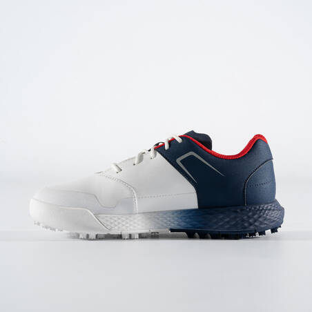 Men's golf shoes waterproof kids - MW500 white and blue