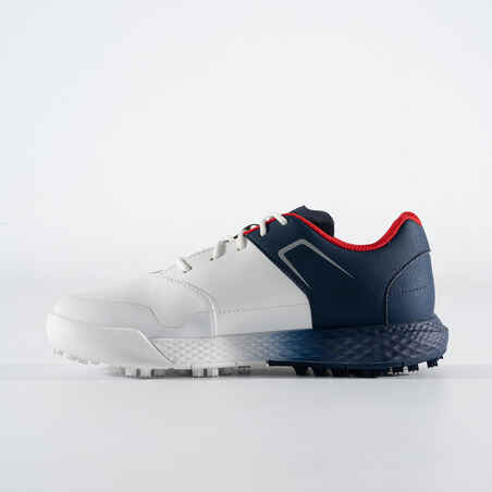 Men's golf shoes waterproof kids - MW500 white and blue