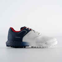 BOY'S GRIP GOLF SHOES WATERPROOF - WHITE AND BLUE