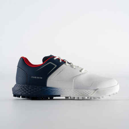 Men's golf shoes waterproof kids - MW500 white and blue