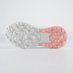 Zapatos golf impermeables Inesis Grip blanco rosa |