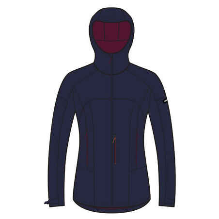 Women’s mountain trekking windbreaker softshell jacket - MT900 navy blue