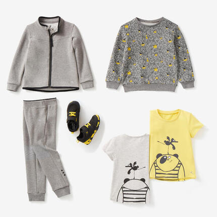T-shirt multisport coton enfant mixte, gris