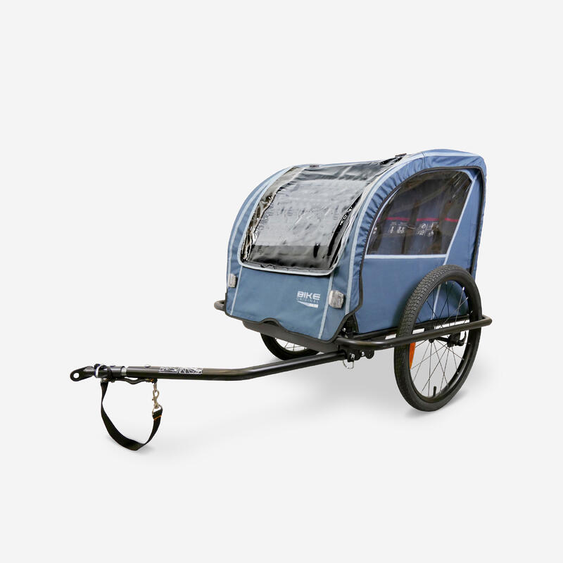 REMOLQUE BICICLETA / COCHECITO BIKE ORIGINAL ACIER 100 2 NIÑOS AZUL