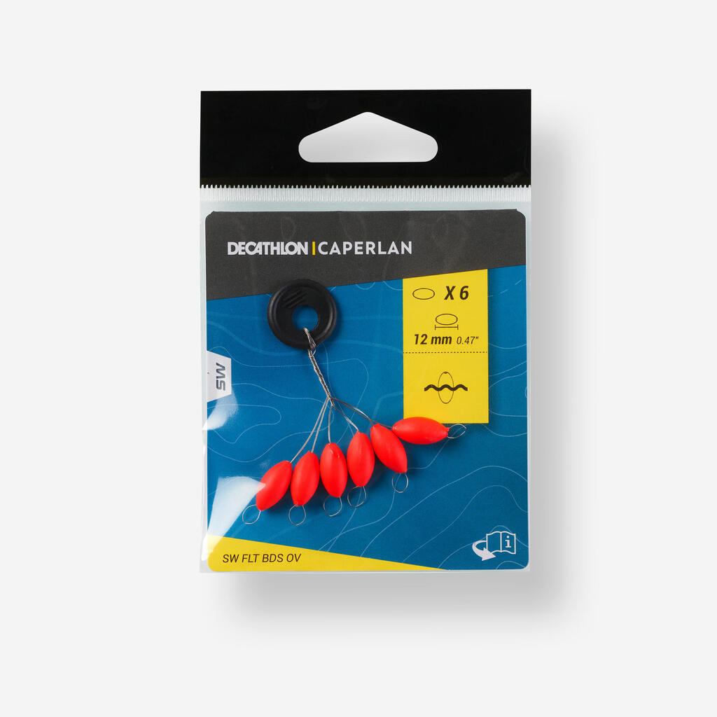 Perle flottante de pêche en surfcasting ovale 15mm Rouge