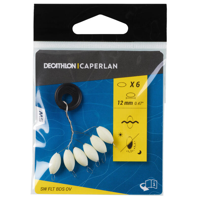 Perle flottante de pêche en surfcasting ovale 12mm Phosphorescente