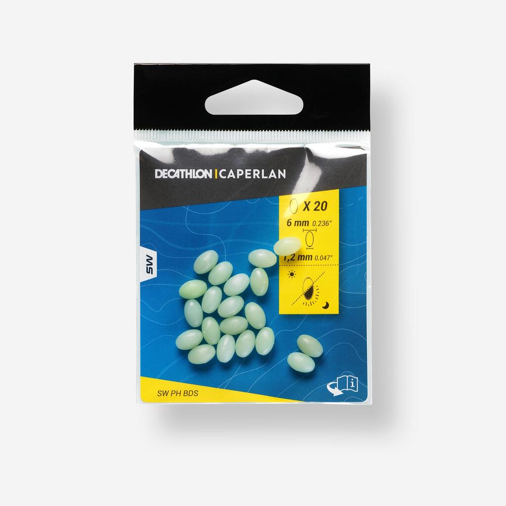 Fishing Surfcasting Hard Bead 6 mm - Phosphorescent