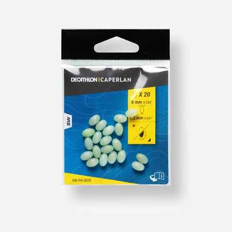 Fishing Surfcasting Hard Bead 6 mm - Phosphorescent