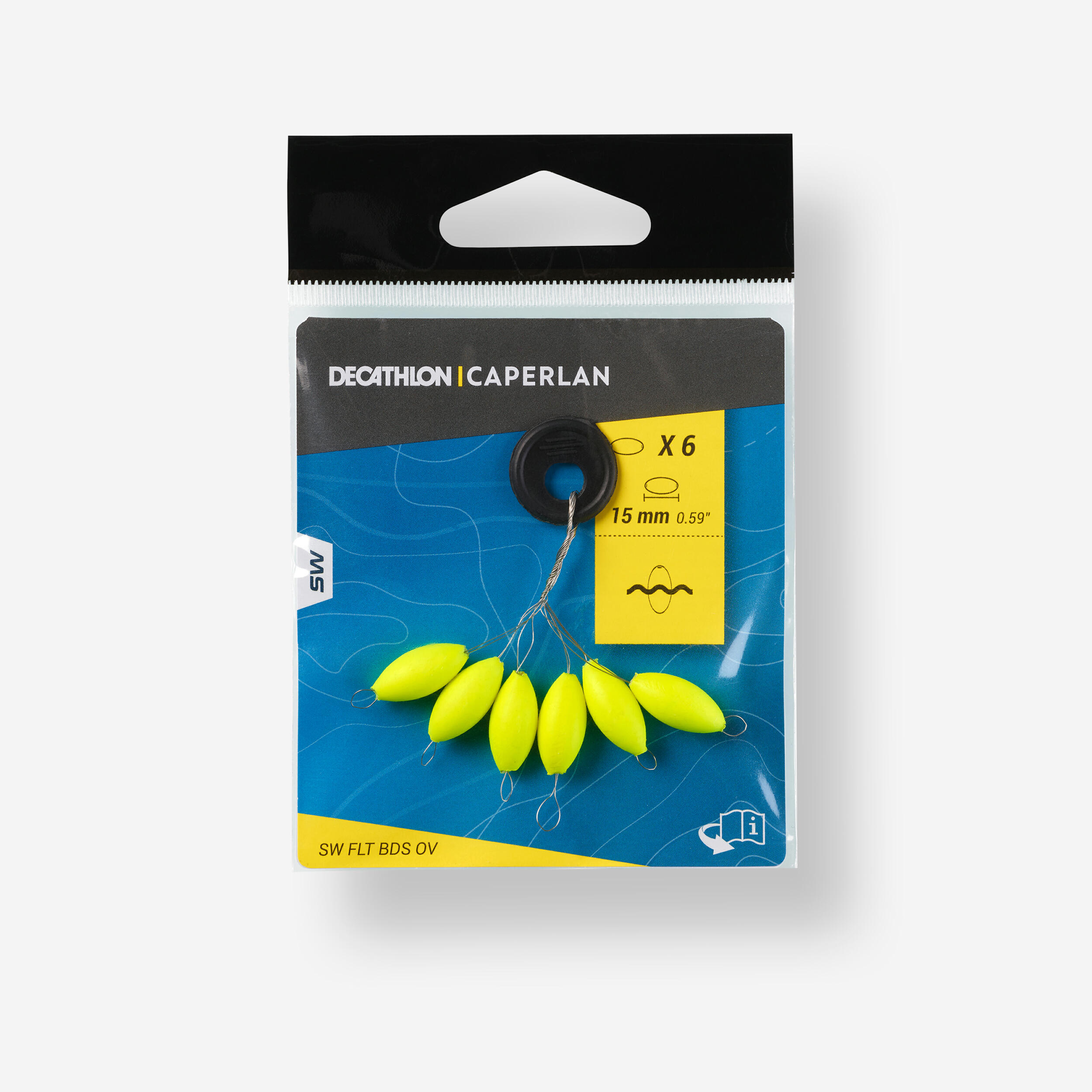 Lebegő gyöngy, ovális, 15 mm, sárga, surfcasting horgászathoz Caperlan akciós termékkép 1