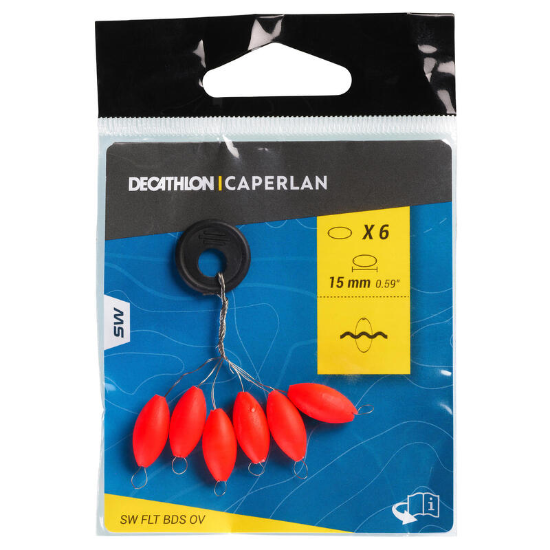 Perlă ovală flotantă pescuit surfcasting 15mm roșu