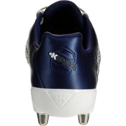 Chaussure rugby 8 crampons adulte terrains gras Density 300 SG bleu et blanc