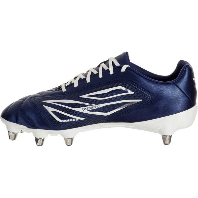 Density 300 SG Adult Soft Ground Rugby Boots 8 Studs Blue/White