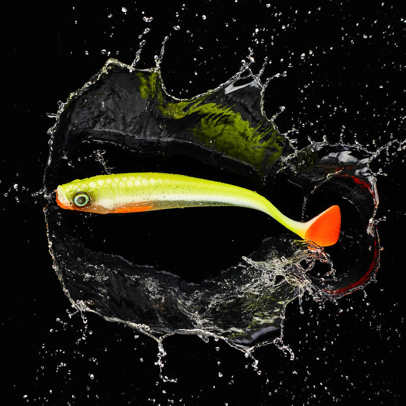 KIT Nălucă flexibilă pescuit la somn ROGEN 160 spate galben/cap roșu