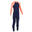 UV-Schwimmanzug langarm Kinder UV-Schuzt 50+ Combi dunkelblau/koralle