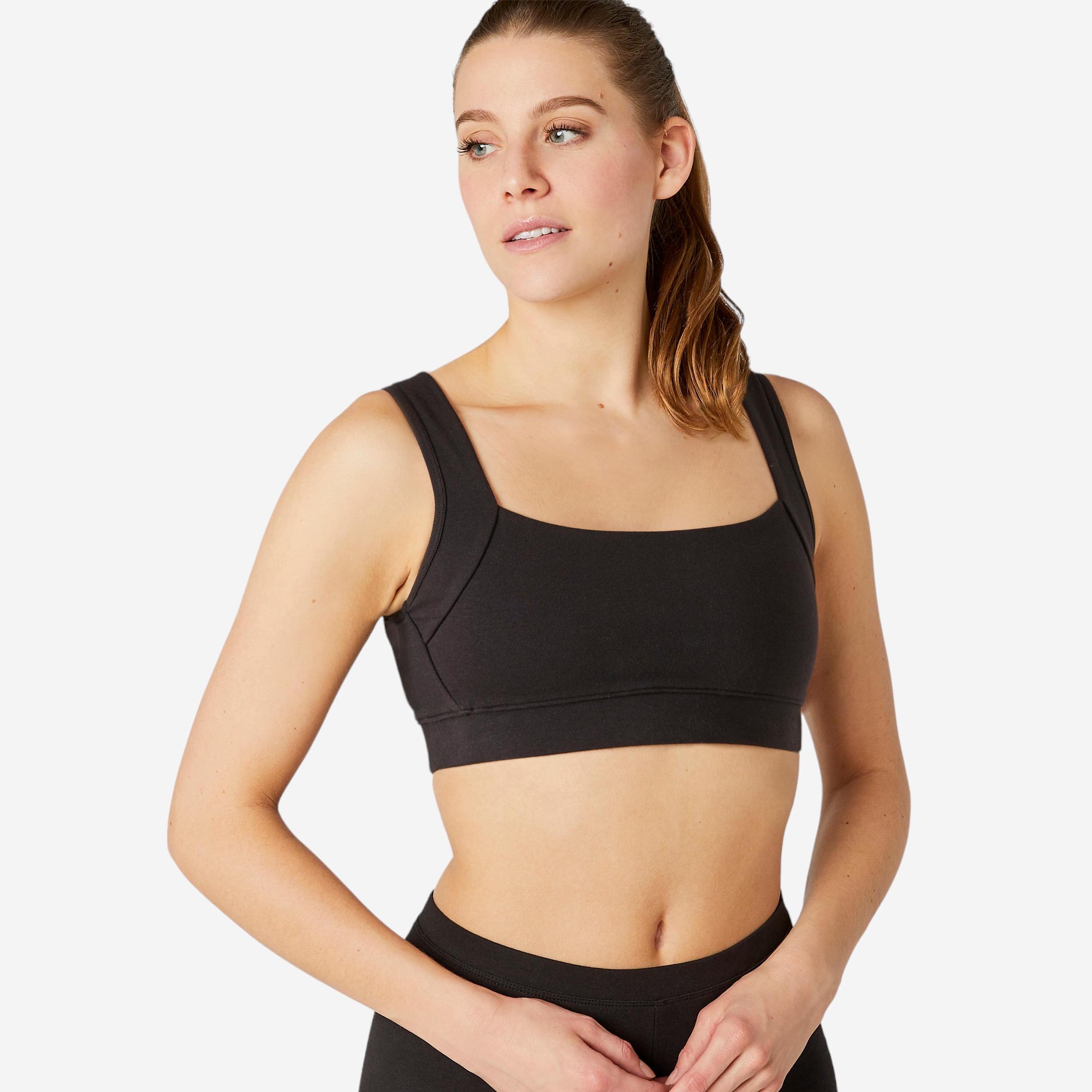 black cotton sports bra