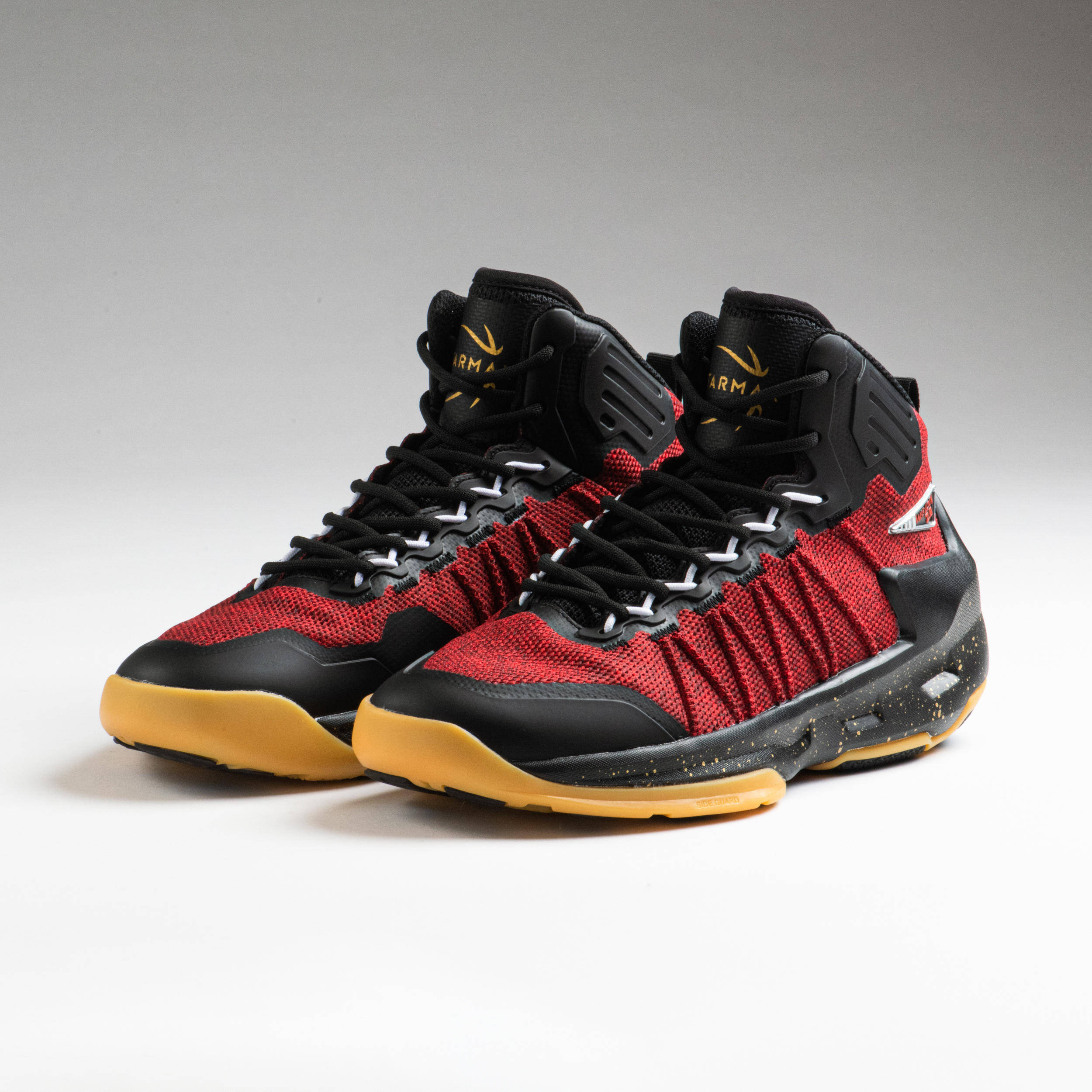 Adult Basketball Shoes High Ankle Shield 500 Red Black -  4