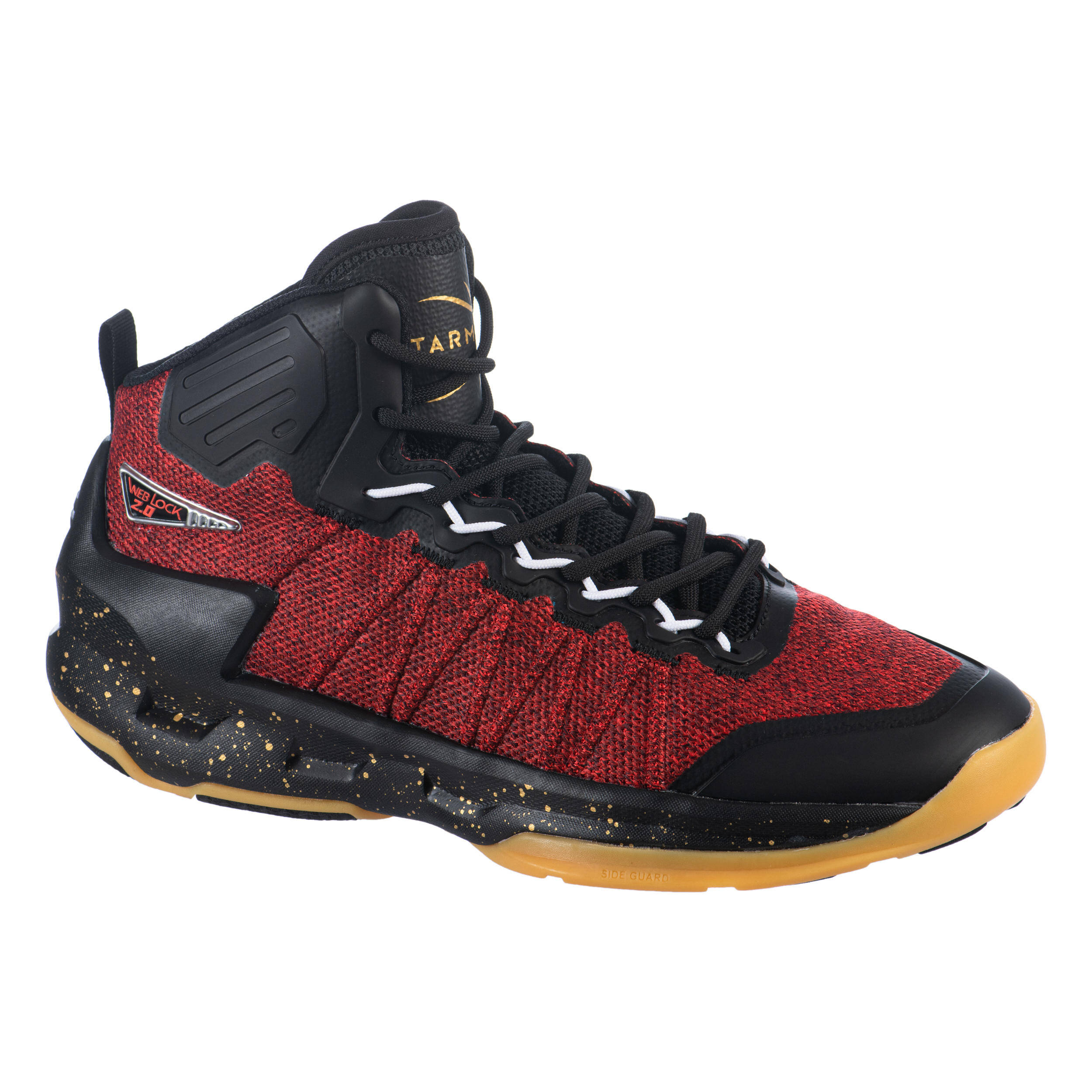 Adult Basketball Shoes High Ankle Shield 500 Red Black -  2