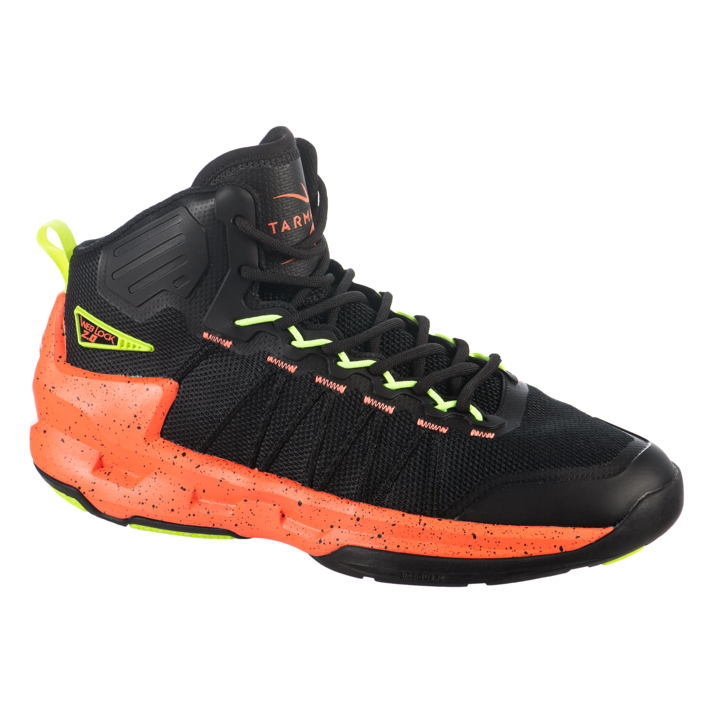 black orange basketball shoes