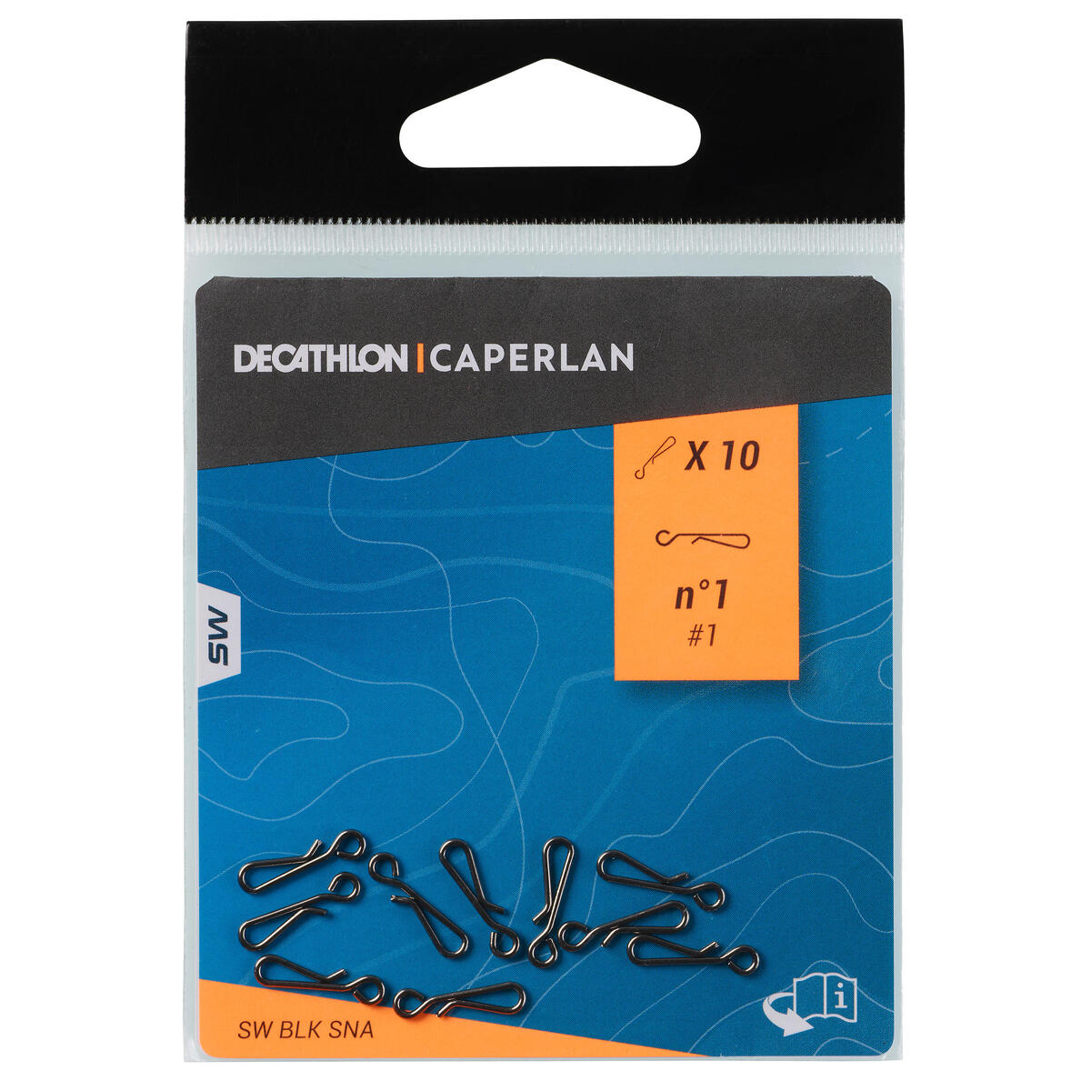 Agrafe rapide pêche en surfcasting noire N°1