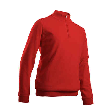 Rdeč pulover za golf MW500 za otroke