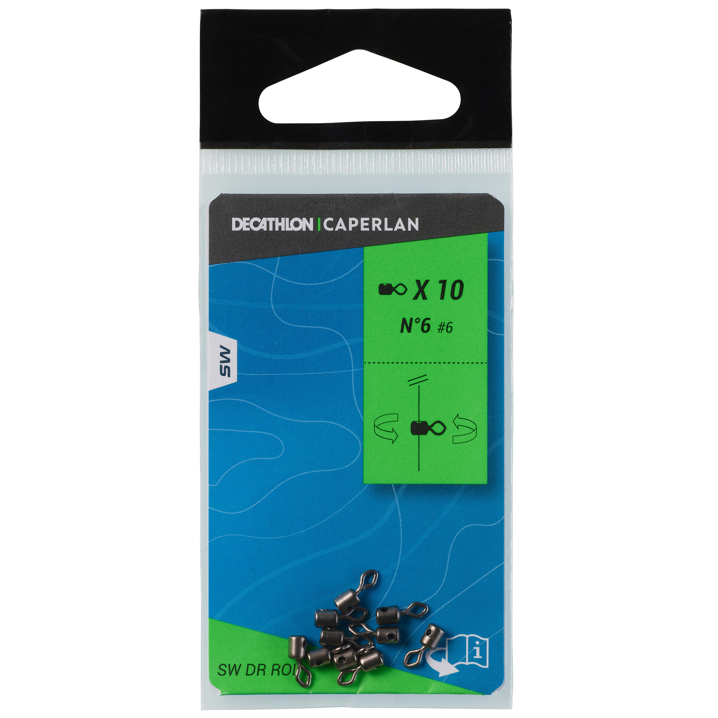 Surfcasting Fishing Rolling Swivel with Hole No. 6 CAPERLAN
