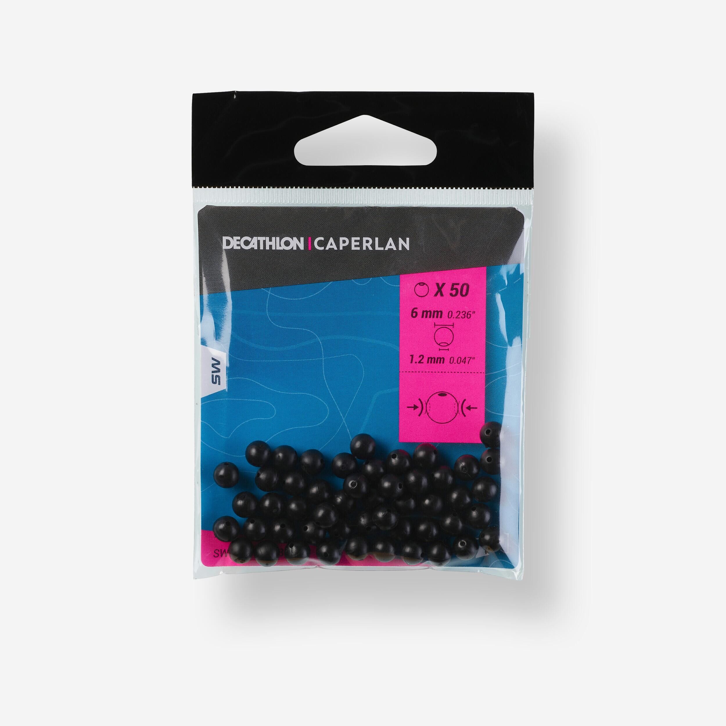 CAPERLAN Fishing Surfcasting Soft Bead 6mm - Black