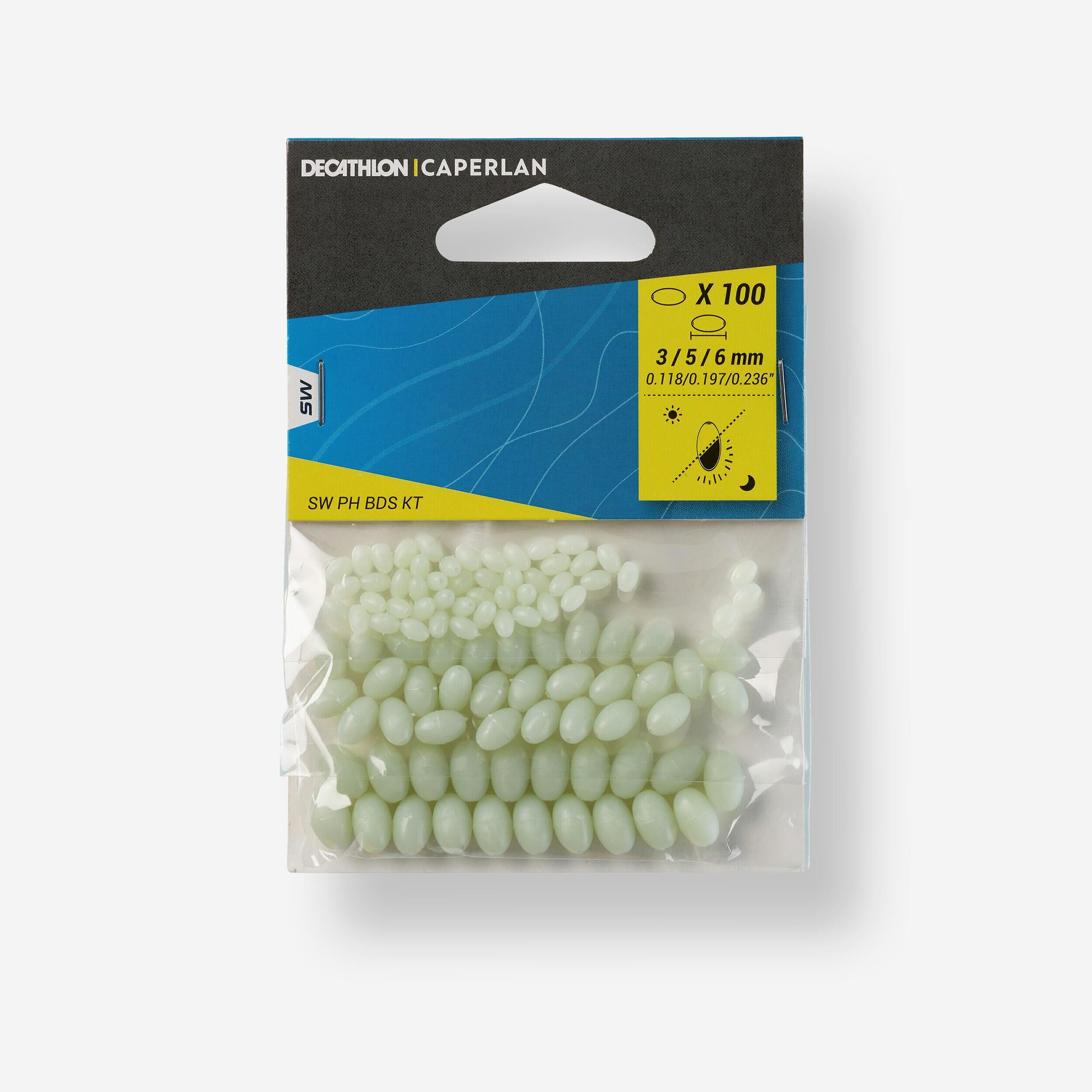 CAPERLAN Fishing Surfcasting Hard Bead Set 100 - Phosphorescent