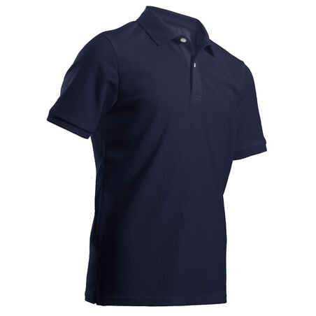 Kids golf short-sleeved polo shirt MW500 navy blue