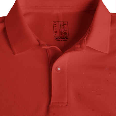 Kids golf short-sleeved polo shirt MW500 red