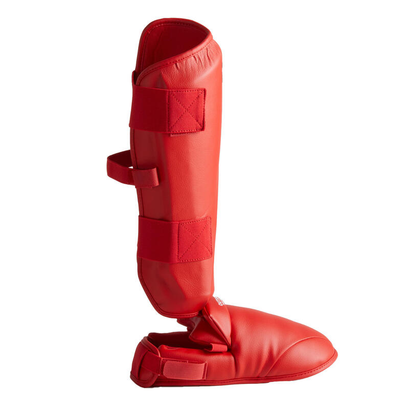 Protecţie tibie și Picior Karate 900 Roșu 