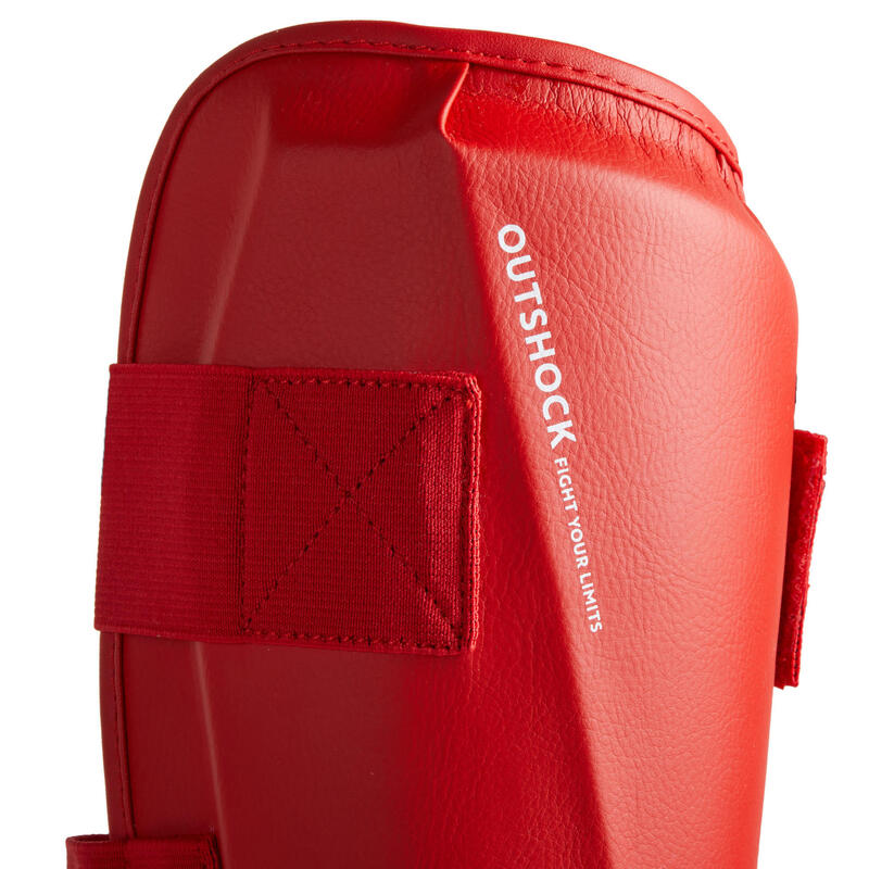 Scheen- en voetbeschermer voor karate 900 rood