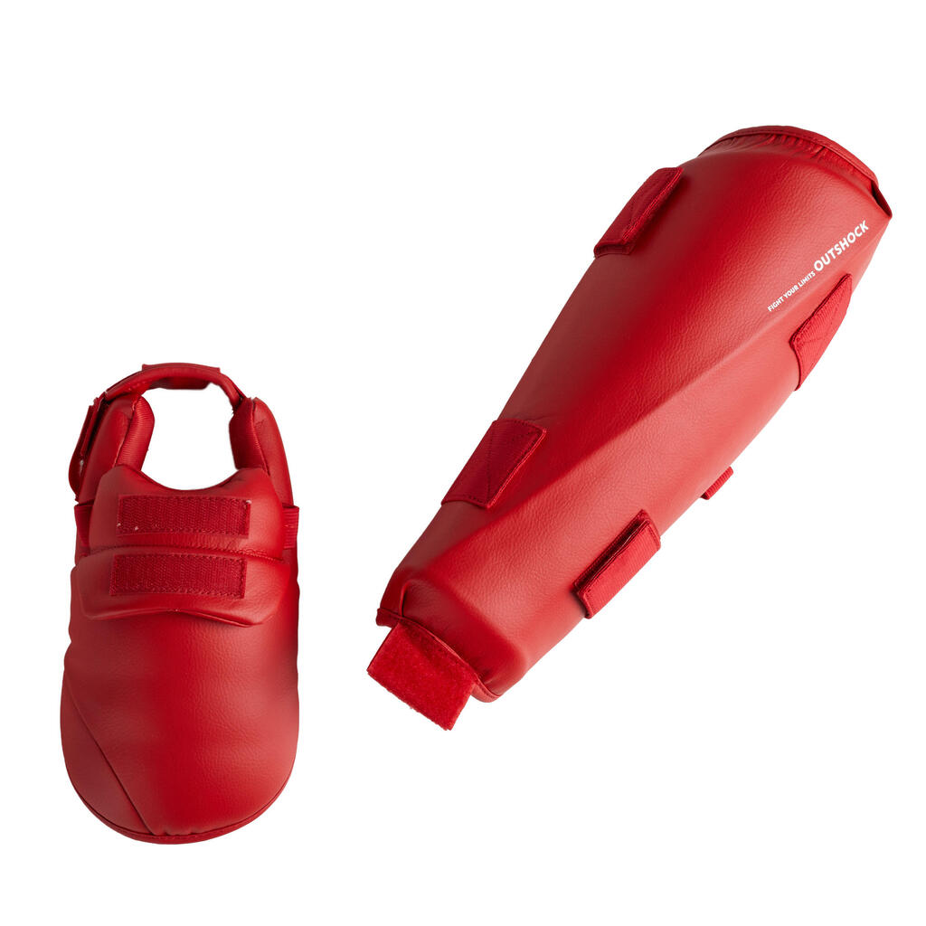 Karate Shin/Foot Guard 900 - Red