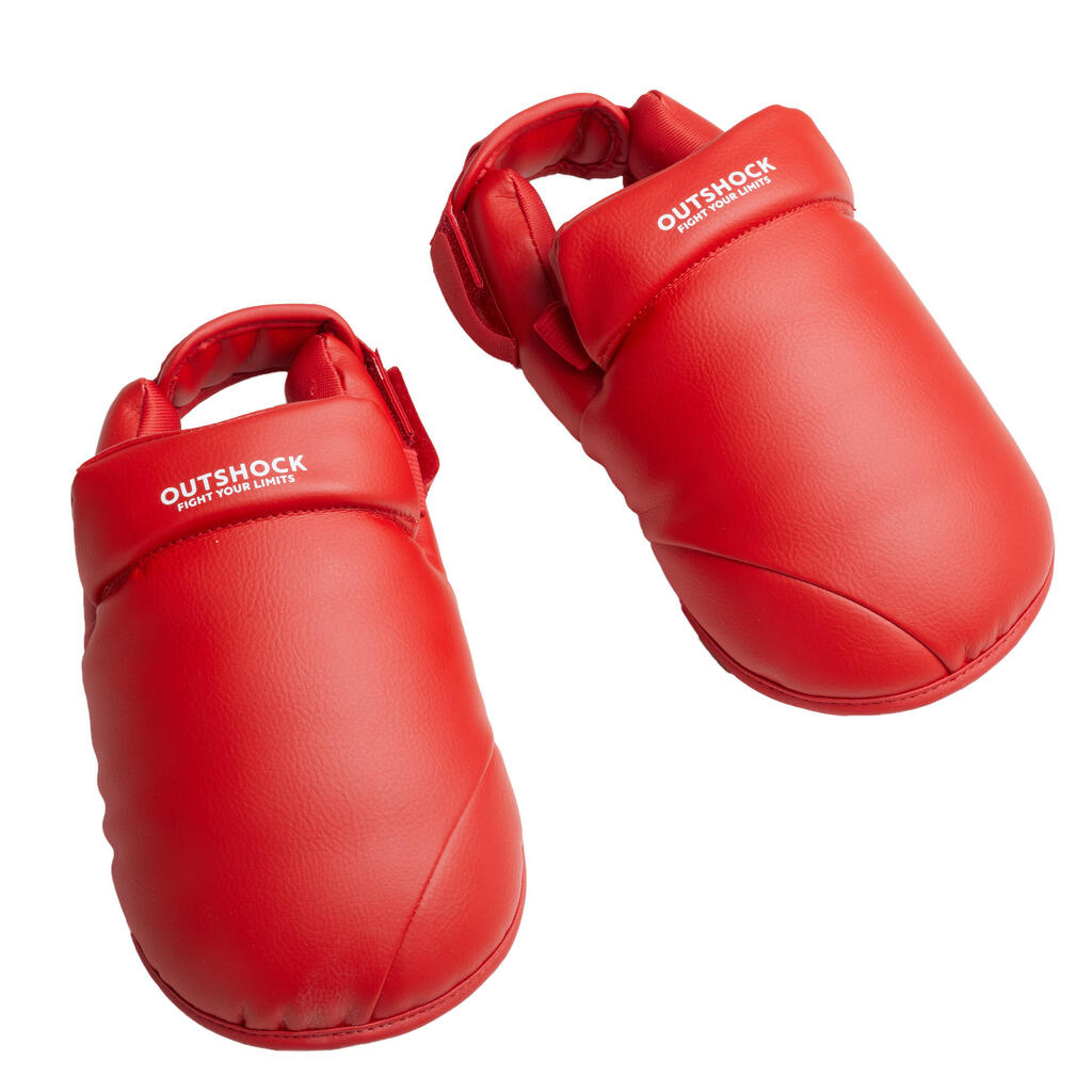 Schienbein-Fuß-Schützer Karate 900 rot