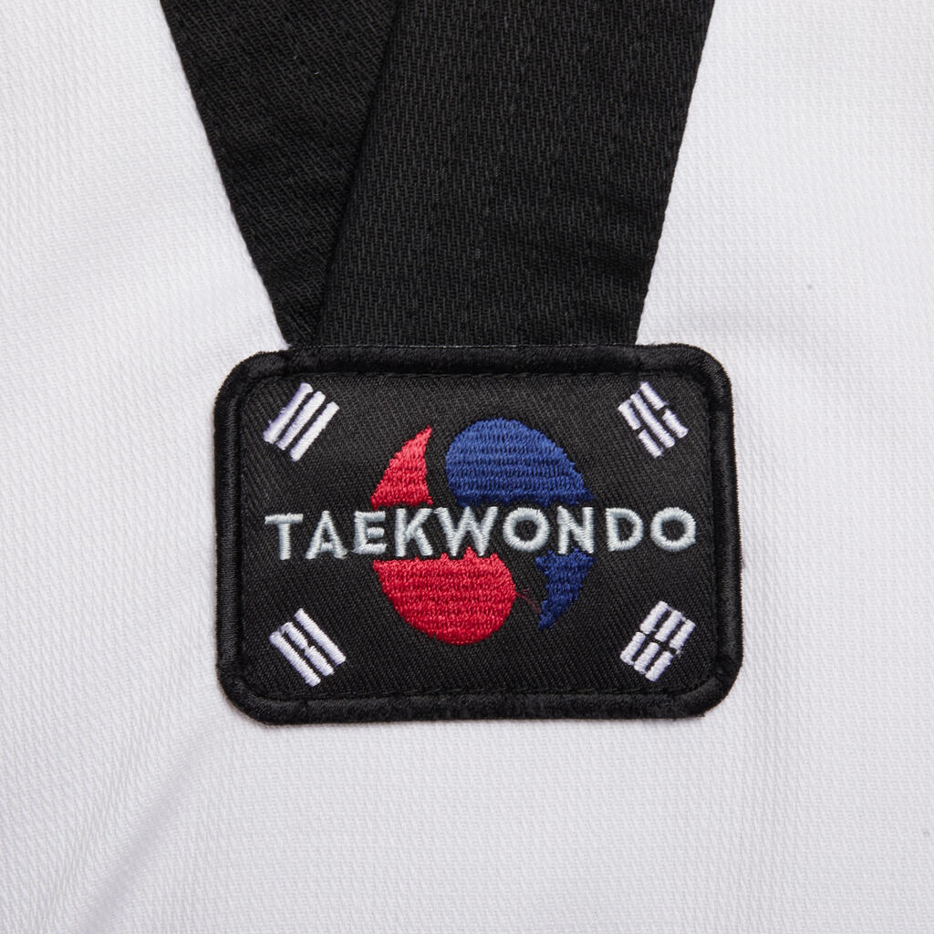 TAEKWONDO-ANZUG DOBOK 900 ERWACHSENE MIT SCHWARZEM KRAGEN