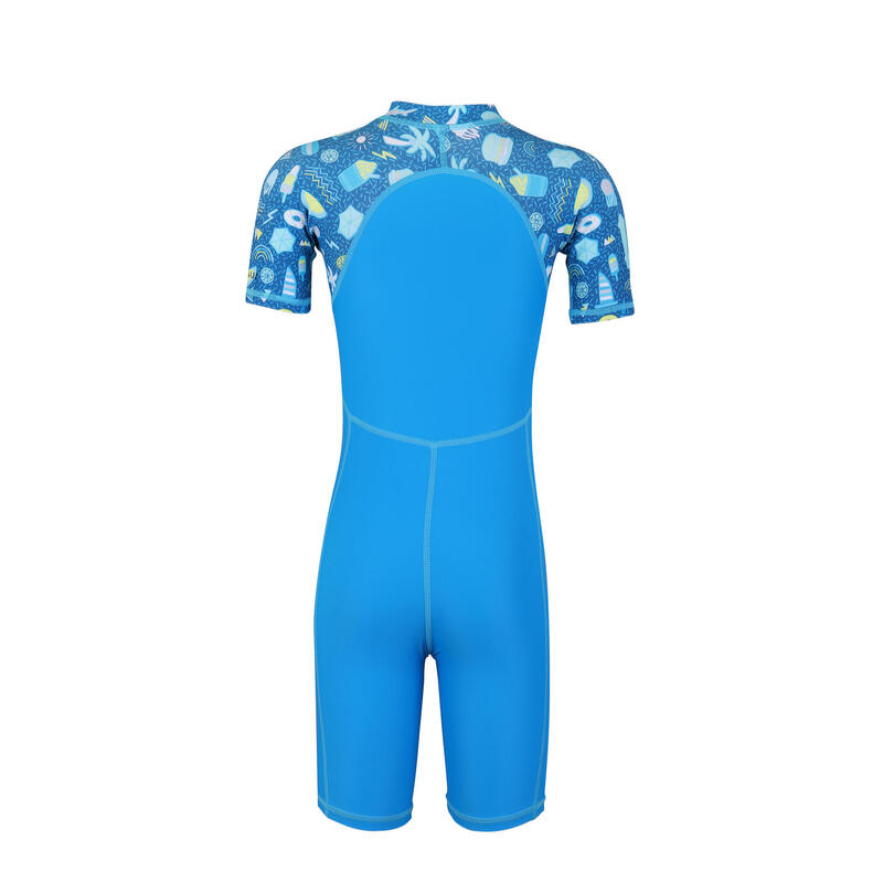 Boys' Swimming Shorty Suit ShortySwim 100 - All Playo Blue