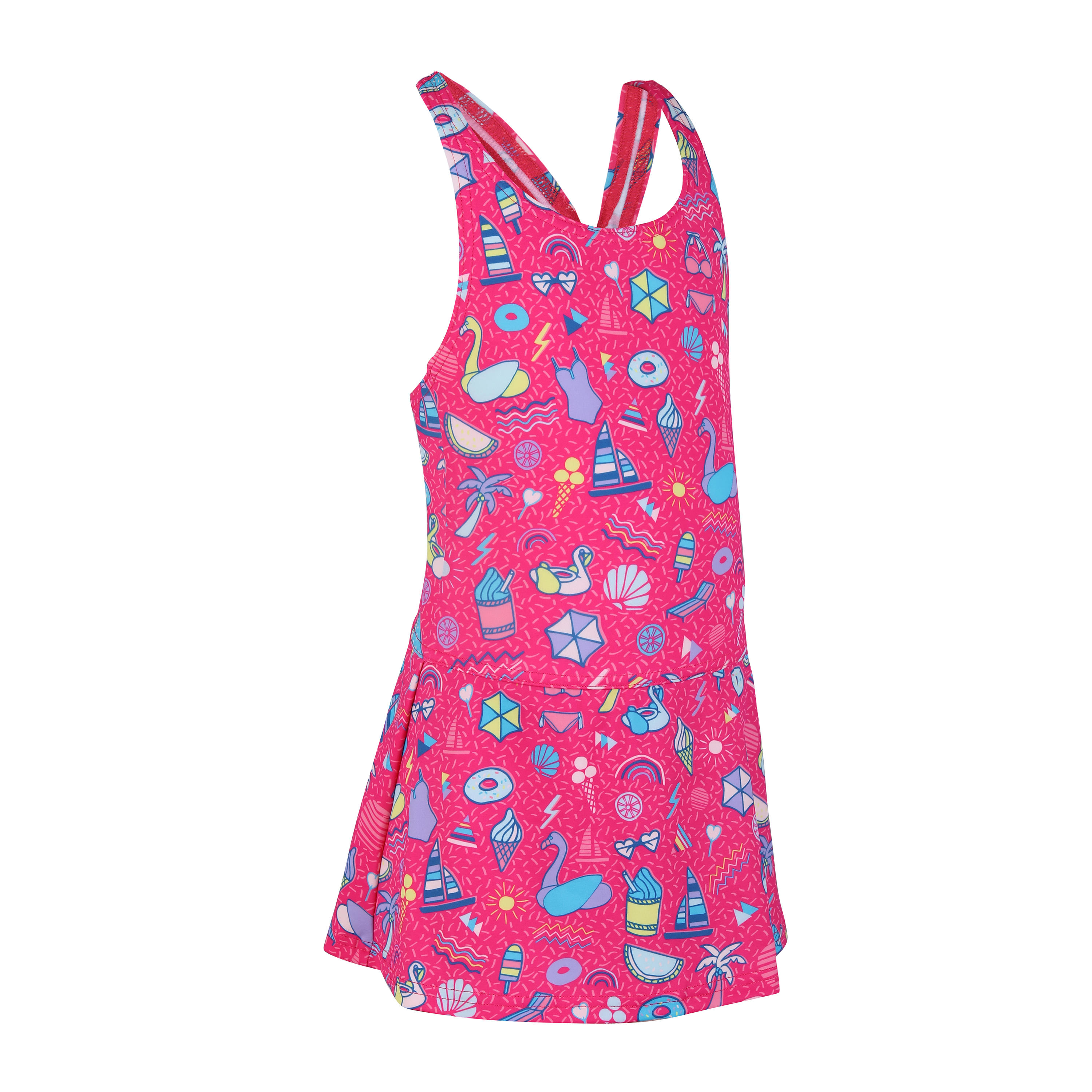 

Girls' One-Piece Swimsuit Leony Skirt All Playa - Pink -  By NABAIJI | Decathlon